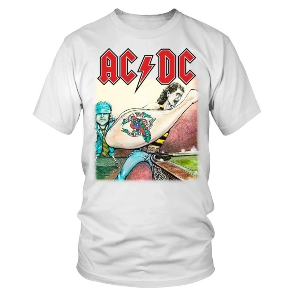 AC DC Dirty Deeds Done Dirt Cheap Rock Band Retro T-Shirt